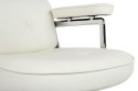 King Home Fotel biurowy ICON PRESTIGE PLUS biały - włoska skóra naturalna, czarna podstawa - fotel z możliwością odchylania