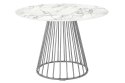 King Home Stół GLAM MARBLE - MDF imitacja marmuru, chromowana podstawa metal fi 110