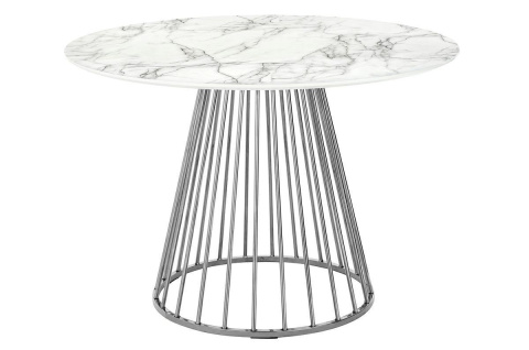 King Home Stół GLAM MARBLE - MDF imitacja marmuru, chromowana podstawa metal fi 110 King Home Stół GLAM MARBLE - MDF imitacja marmuru, chromowana podstawa metal fi 110