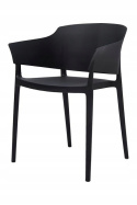 King Home Krzesło BIG BACK czarne - polipropylen - do jadalni, restauracji, biura
