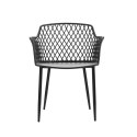 King Home King Home Krzesło BINN czarne - polipropylen, podstawa stalowa, ażurowe wykończenie