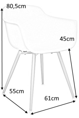 King Home Krzesło ECMO beżowe - polipropylen, WPC, nogi stal malowana