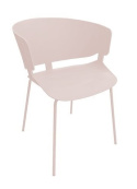 King Home Krzesło GARRET beżowe - polipropylen, metal - nowoczesne krzesło do jadalni, biura