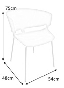 King Home Krzesło GARRET beżowe - polipropylen, metal - nowoczesne krzesło do jadalni, biura