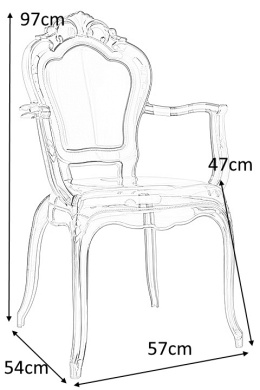 KRZESŁO KING ARM King Home DYMIONE TRANSPARENTNE - poliwęglan MOŻNA SZTAPLOWAĆ