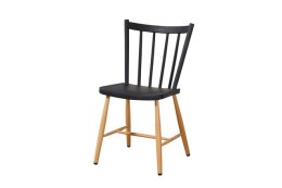 King Home Krzesło MILA czarne - polipropylen i drewno bukowe