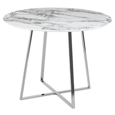 King Home Stół CARAT fi 100 - MDF okleina-imitacja marmuru, srebrna podstawa metal King Home Stół CARAT fi 100 - MDF okleina-imitacja marmuru, srebrna podstawa metal