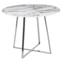 King Home Stół CARAT fi 100 - MDF okleina-imitacja marmuru, srebrna podstawa metal King Home Stół CARAT fi 100 - MDF okleina-imitacja marmuru, srebrna podstawa metal