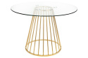 King Home Stół GLAM GLASS 110 okrągły - szkło hartowane typu FLOAT, złota podstawa metal fi 110 King Home Stół GLAM GLASS 110 okrągły - szkło hartowane typu FLOAT, złota podstawa metal fi 110