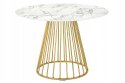 STÓŁ OKRĄGŁY GLAM MARBLE King Home MDF + okleina IMITACJA MARMURU złota podstawa metal fi 110 STÓŁ OKRĄGŁY GLAM MARBLE King Home MDF + okleina IMITACJA MARMURU złota podstawa metal fi 110