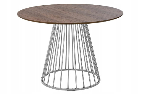 King Home Stół GLAM WALNUT - MDF fornir orzech, chromowana podstawa fi 110 King Home Stół GLAM WALNUT - MDF fornir orzech, chromowana podstawa fi 110