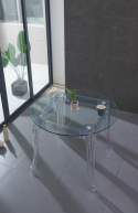 King Home Stół KING ROUND fi 90 transparentny - poliwęglan, szkło hartowane King Home Stół KING ROUND fi 90 transparentny - poliwęglan, szkło hartowane