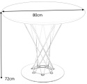 King Home Stół okrągły TWIST 80 czarny - MDF, chrom metal - nowoczesny stół do jadalni King Home Stół okrągły TWIST 80 czarny - MDF, chrom metal - nowoczesny stół do jadalni