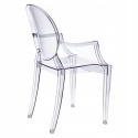 King Home Krzesło LOUIS transparentne - poliwęglan wygodne i wytrzymałe