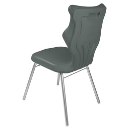 Ergonomiczne krzesło szkolne Classic rozmiar 4 szary - dobre krzesło stacjonarne do biurka, ławki, szkoły, sali konferencyjnej dla dzieci i dla dorosłych 