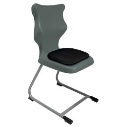 Ergonomiczne krzesło szkolne C-line Soft rozmiar 3 szary - dobre krzesło stacjonarne do biurka, ławki, szkoły, sali konferencyjnej dla dzieci i dla dorosłych 