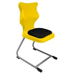 Ergonomiczne krzesło szkolne C-line Soft rozmiar 3 żółty - dobre krzesło stacjonarne do biurka, ławki, szkoły, sali konferencyjnej dla dzieci i dla dorosłych 