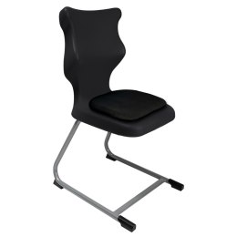 Ergonomiczne krzesło szkolne C-line Soft rozmiar 4 czarny - dobre krzesło stacjonarne do biurka, ławki, szkoły, sali konferencyjnej dla dzieci i dla dorosłych 