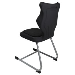 Ergonomiczne krzesło szkolne C-line Soft rozmiar 4 czarny - dobre krzesło stacjonarne do biurka, ławki, szkoły, sali konferencyjnej dla dzieci i dla dorosłych 
