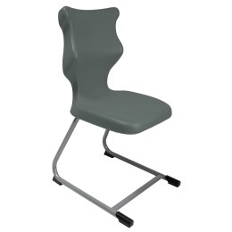 Ergonomiczne krzesło szkolne C-line rozmiar 3 szary - dobre krzesło stacjonarne do biurka, ławki, szkoły, sali konferencyjnej dla dzieci i dla dorosłych 