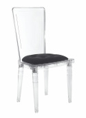 King Home Krzesło CONTAR transparentne - czarna poduszka velvet, poliwęglan King Home Krzesło CONTAR transparentne - czarna poduszka velvet, poliwęglan