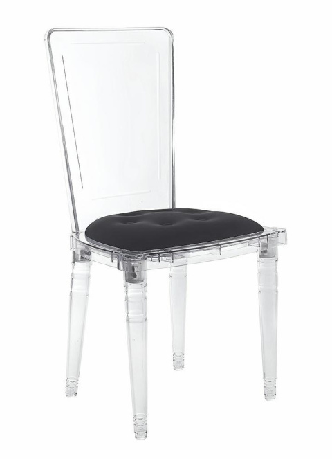 King Home Krzesło CONTAR transparentne - czarna poduszka velvet, poliwęglan King Home Krzesło CONTAR transparentne - czarna poduszka velvet, poliwęglan