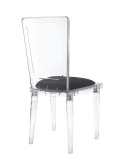 King Home Krzesło CONTAR transparentne - czarna poduszka velvet, poliwęglan King Home Krzesło CONTAR transparentne - czarna poduszka velvet, poliwęglan