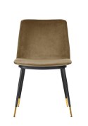 King Home Krzesło DIEGO khaki welur, podstawa metalowa czarno złota King Home Krzesło DIEGO khaki welur, podstawa metalowa czarno złota