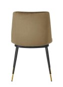 King Home Krzesło DIEGO khaki welur, podstawa metalowa czarno złota King Home Krzesło DIEGO khaki welur, podstawa metalowa czarno złota