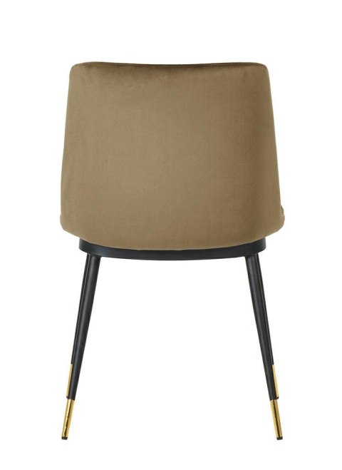 King Home Krzesło DIEGO khaki welur, podstawa metalowa czarno złota King Home Krzesło DIEGO khaki welur, podstawa metalowa czarno złota