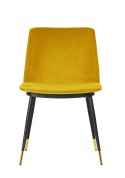 King Home Krzesło DIEGO żółte welur, podstawa metal czarno złota King Home Krzesło DIEGO żółte welur, podstawa metal czarno złota