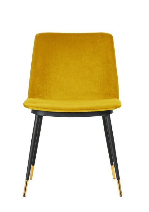 King Home Krzesło DIEGO żółte welur, podstawa metal czarno złota King Home Krzesło DIEGO żółte welur, podstawa metal czarno złota