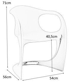 King Home nowoczesne Krzesło MANTA czarne - polipropylen - styl futurystyczny