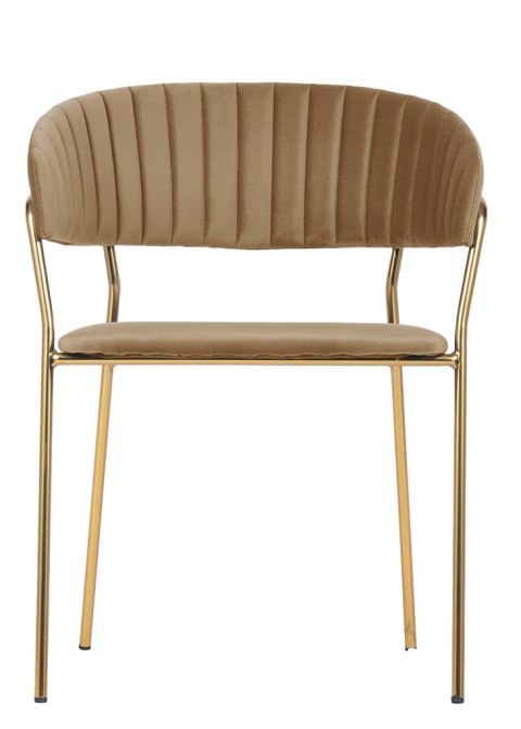 King Home Krzesło MARGO khaki welur, podstawa metal złoty King Home Krzesło MARGO khaki welur, podstawa metal złoty
