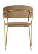 King Home Krzesło MARGO khaki welur, podstawa metal złoty King Home Krzesło MARGO khaki welur, podstawa metal złoty