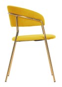 King Home Krzesło MARGO żółte welur, metal złoty King Home Krzesło MARGO żółte welur, metal złoty