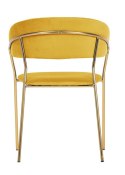 King Home Krzesło MARGO żółte welur, metal złoty