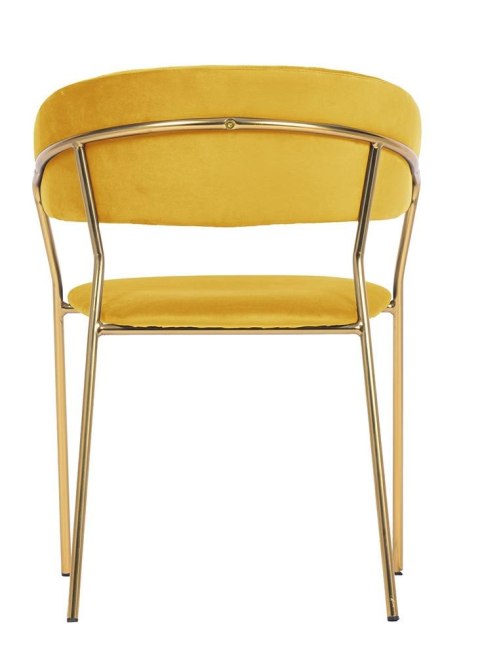 King Home Krzesło MARGO żółte welur, metal złoty King Home Krzesło MARGO żółte welur, metal złoty