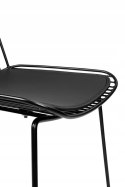 King Home Krzesło MILES czarne - metal, poduszka ekoskóra czarna