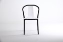 King Home Krzesło VINCENT białe - sklejka drewniana / polipropylen czarny mat