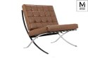 Modesto Design MODESTO fotel BARCELON VINTAGE PU - brązowa ekoskóra, stal polerowana - mini sofa pikowana Modesto Design MODESTO fotel BARCELON VINTAGE PU - brązowa ekoskóra, stal polerowana - mini sofa pikowana