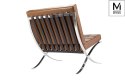 Modesto Design MODESTO fotel BARCELON VINTAGE PU - brązowa ekoskóra, stal polerowana - mini sofa pikowana Modesto Design MODESTO fotel BARCELON VINTAGE PU - brązowa ekoskóra, stal polerowana - mini sofa pikowana