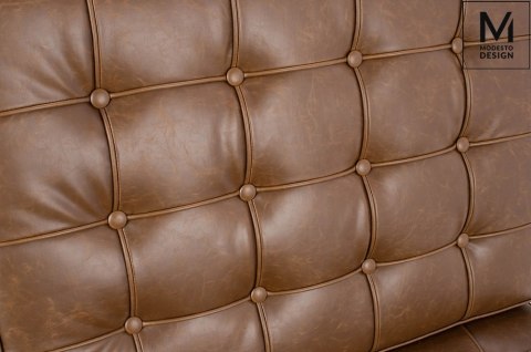Modesto Design MODESTO fotel BARCELON VINTAGE PU - brązowa ekoskóra, stal polerowana - mini sofa pikowana Modesto Design MODESTO fotel BARCELON VINTAGE PU - brązowa ekoskóra, stal polerowana - mini sofa pikowana