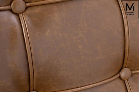 Modesto Design MODESTO fotel BARCELON VINTAGE PU - brązowa ekoskóra, stal polerowana - mini sofa pikowana Modesto Design MODESTO fotel BARCELON VINTAGE PU - brązowa ekoskóra, stal polerowana - mini sofa pikowana