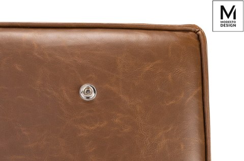 Modesto Design MODESTO fotel BARCELON VINTAGE PU - brązowa ekoskóra, stal polerowana - mini sofa pikowana Modesto Design MODESTO fotel BARCELON VINTAGE PU - brązowa ekoskóra, stal polerowana - mini sofa pikowana
