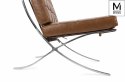 Modesto Design MODESTO fotel BARCELON VINTAGE PU - brązowa ekoskóra, stal polerowana - mini sofa pikowana Modesto Design MODESTO fotel BARCELON VINTAGE PU - brązowa ekoskóra, stal polerowana - mini sofa pikowana