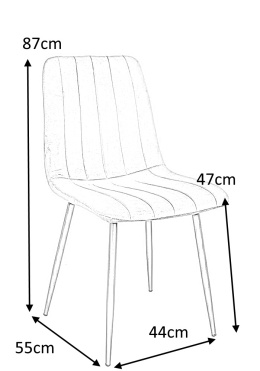 Modesto Design MODESTO krzesło LARA ciemny niebieski - welur, nogi metal czarne