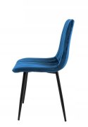 Modesto Design MODESTO krzesło LARA ciemny niebieski - welur, nogi metal czarne Modesto Design MODESTO krzesło LARA ciemny niebieski - welur, nogi metal czarne