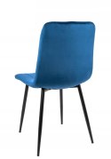 Modesto Design MODESTO krzesło LARA ciemny niebieski - welur, nogi metal czarne Modesto Design MODESTO krzesło LARA ciemny niebieski - welur, nogi metal czarne
