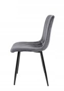 Modesto Design MODESTO krzesło tapicerowane LARA szare - welur, nogi metal czarny Modesto Design MODESTO krzesło tapicerowane LARA szare - welur, nogi metal czarny